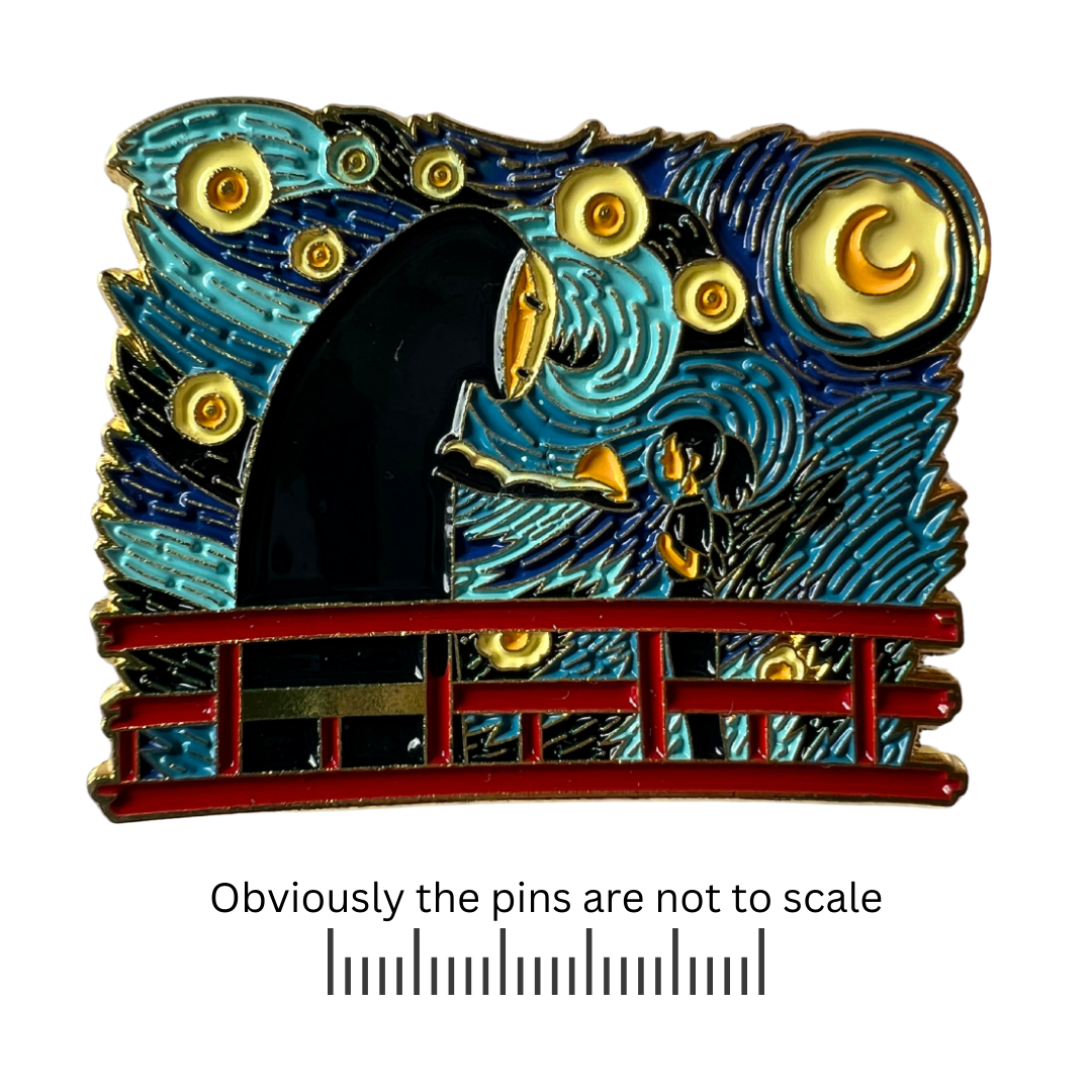 Van Gogh Inspired 'Starry Night' with Goku - Dragon Ball Z Pin