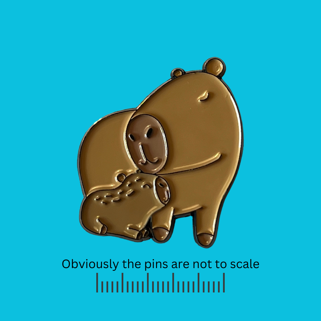 Momma and Baby Capybara Pin