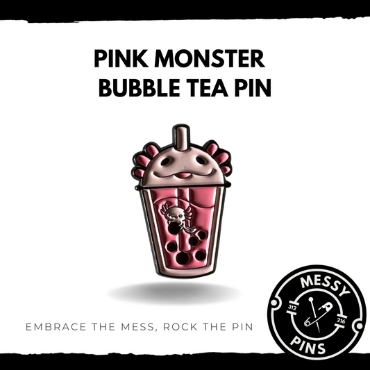 Pink Monster | Bubble Tea Pin