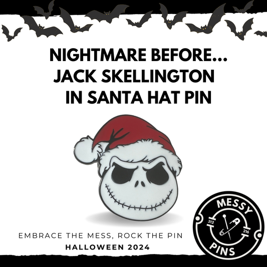 Nightmare Before...Jack Skellington in Santa Hat Pin