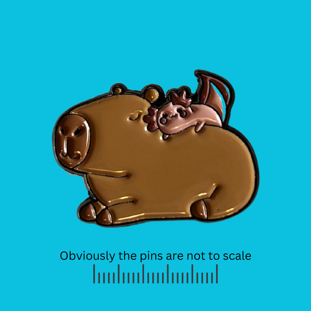 Capybara with Pink Monster Pin