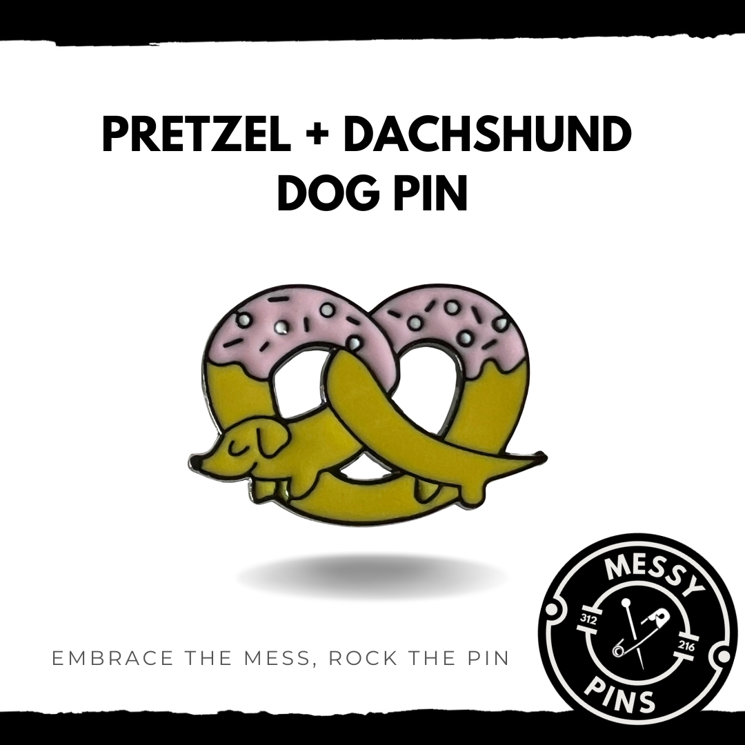 Pretzel + Dachshund Dog Pin