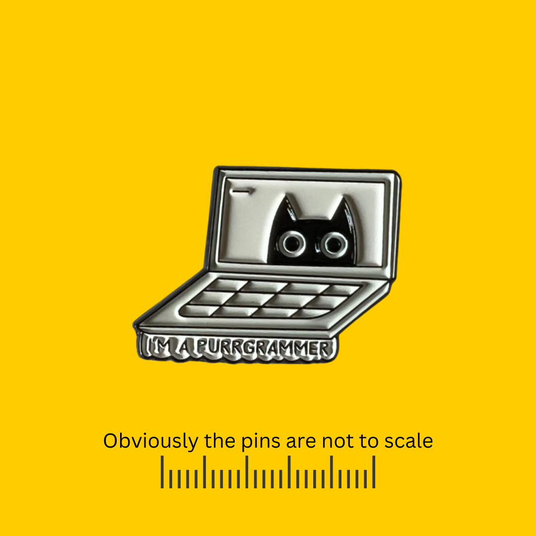 I'm a Purr-grammer Black Cat Pin