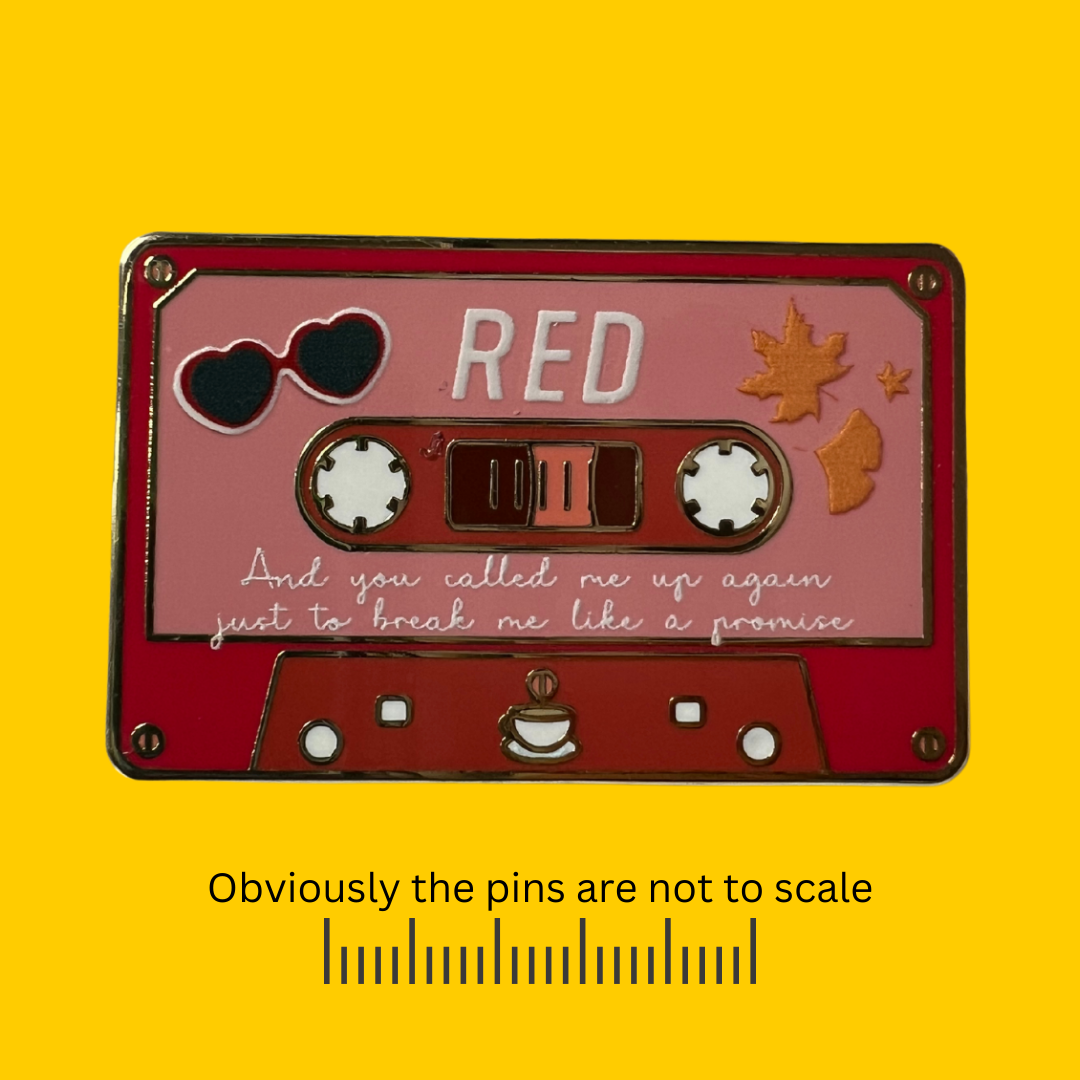 Taylor Swift | Red Album as a Cassette Tape Pin