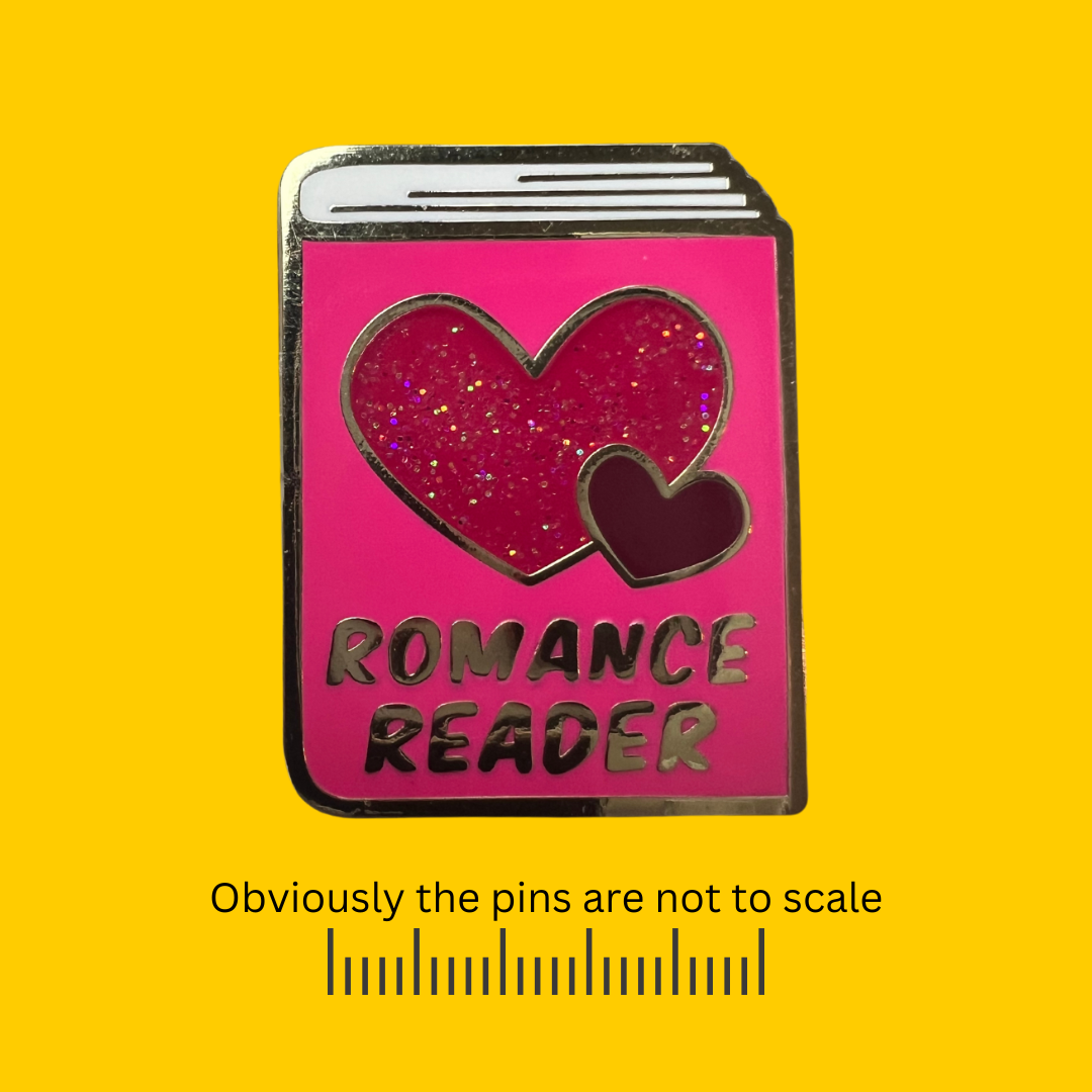 Romance Reader - Pink & Hearts Book Pin