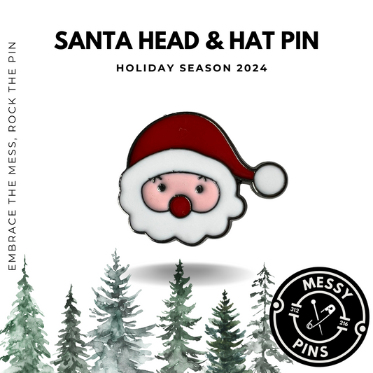 Santa Head & Hat Pin