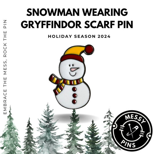 Snowman Wearing Gryffindor Scarf