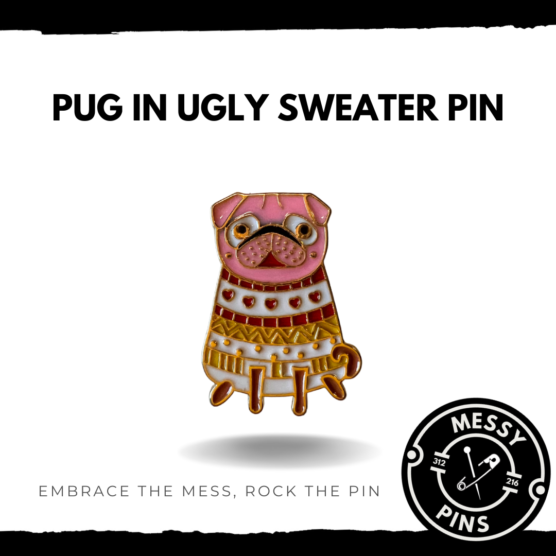 Pug in Ugly Sweater Pin