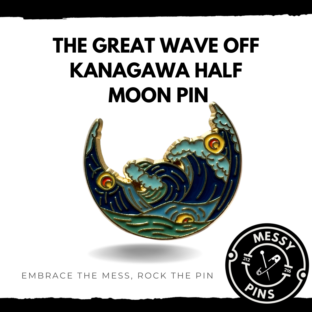 The Great Wave Off Kanagawa Half Moon Pin