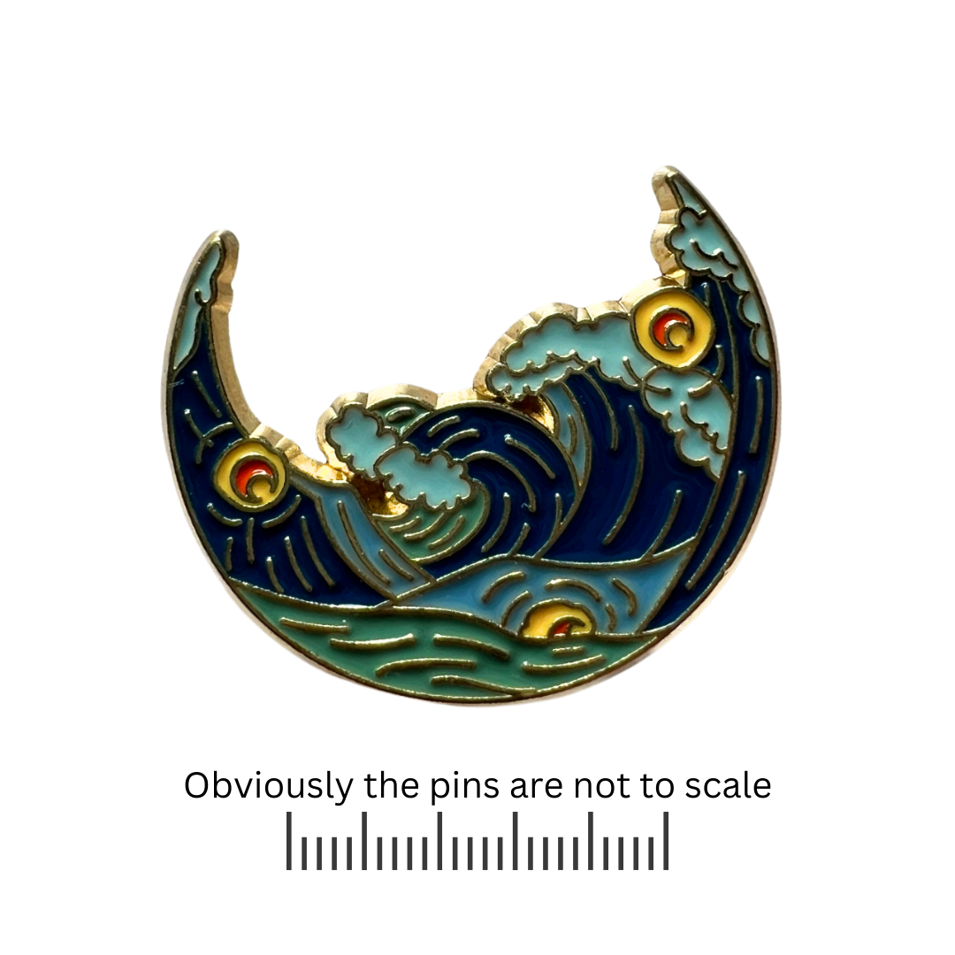 The Great Wave Off Kanagawa Half Moon Pin