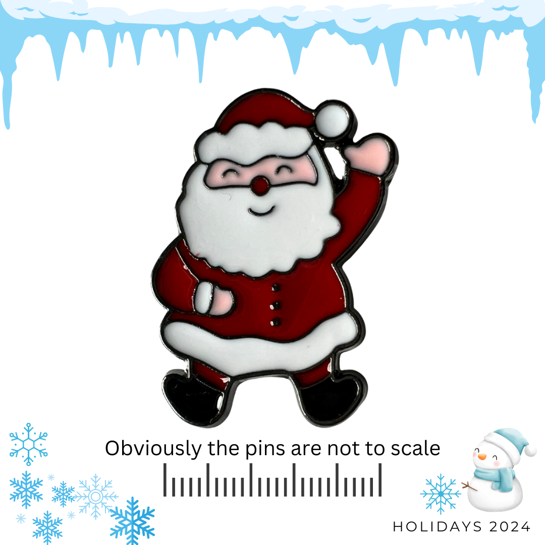 Waving Full Santa Pin