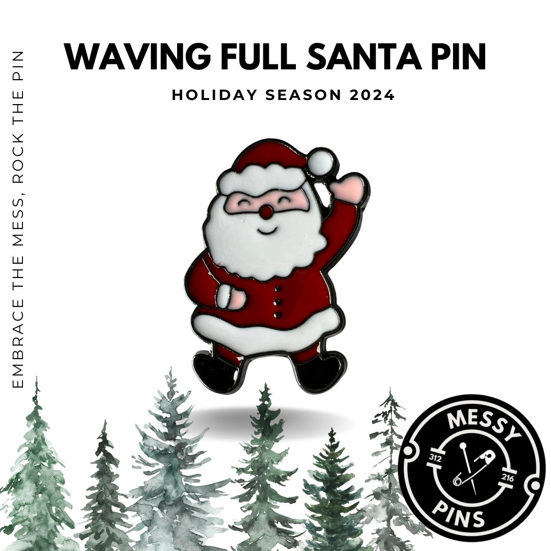 Waving Full Santa Pin